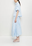 Cotton Bow Sleeve Cropped Shirt