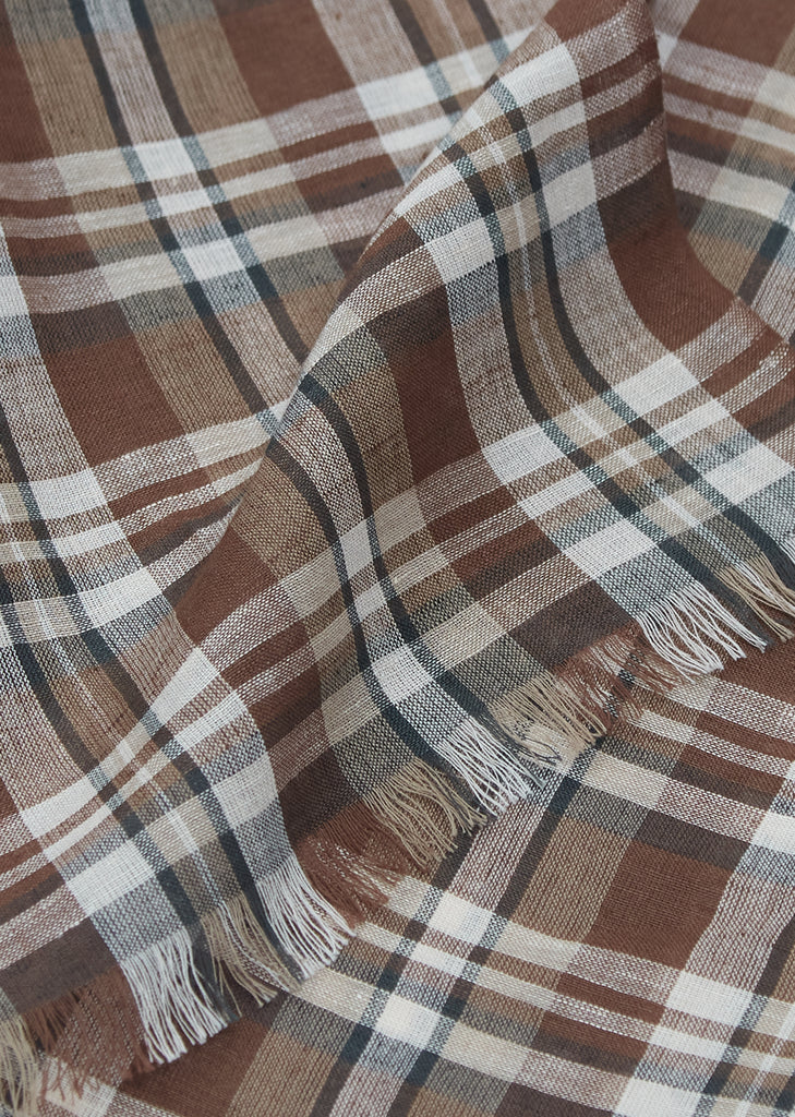 Monsoon Plaid Linen Cotton Stole