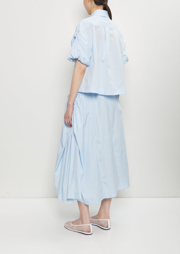 Cotton Bow Sleeve Cropped Shirt