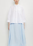 Cotton Embellished Cropped Shirt — White