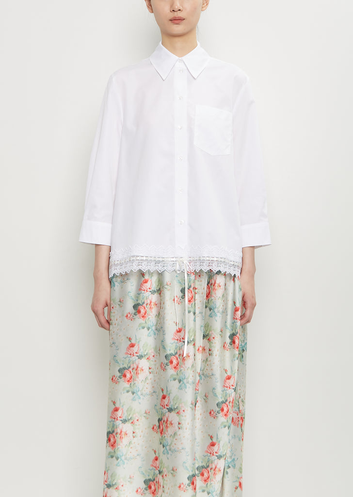 Cotton Ribbon Trim Shirt