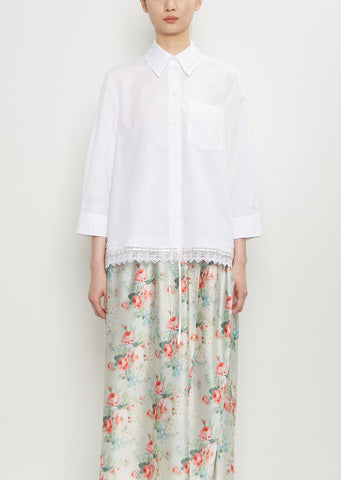 Cotton Ribbon Trim Shirt