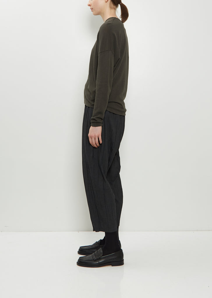 Matte Finish Cotton Wool Pullover — Khaki
