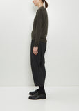 Matte Finish Cotton Wool Pullover — Khaki