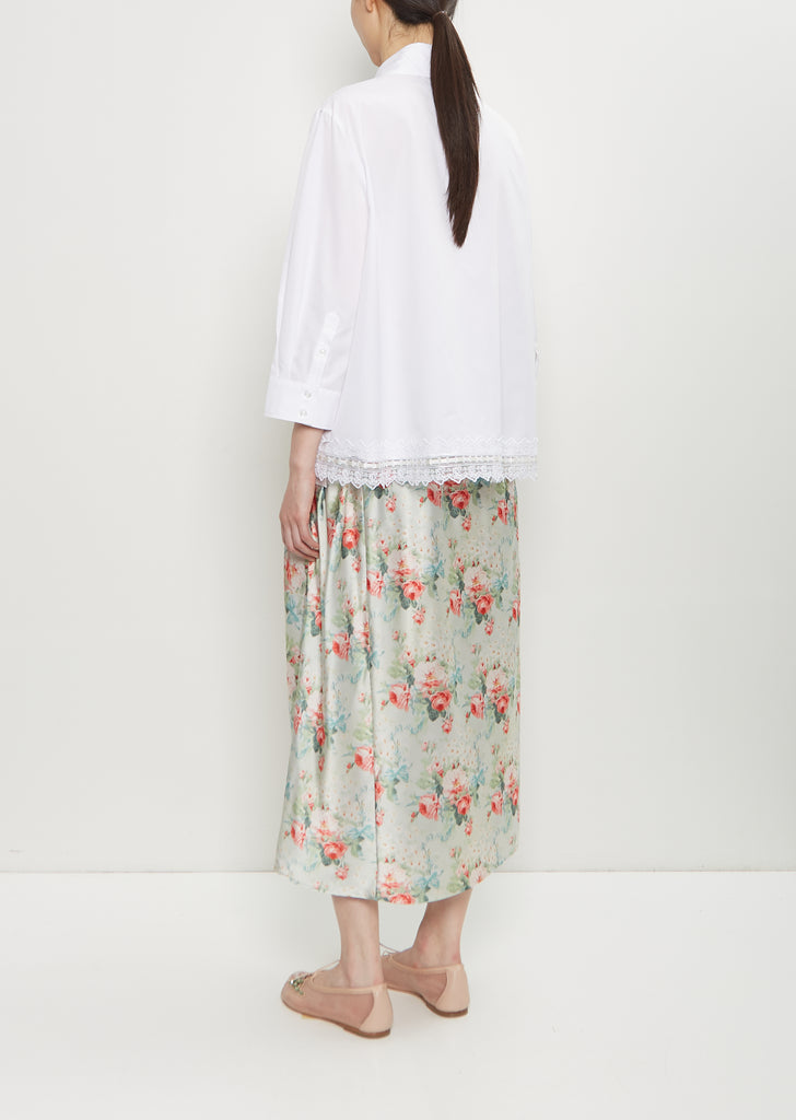 Cotton Ribbon Trim Shirt