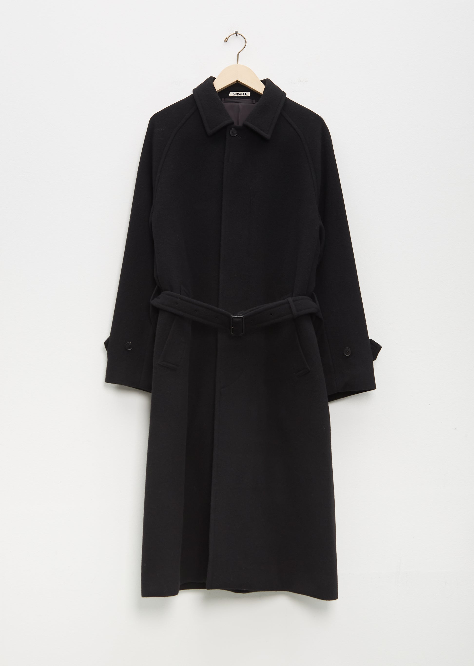 Cashmere Wool Mosser Soutien Collar Coat - 3 / Black