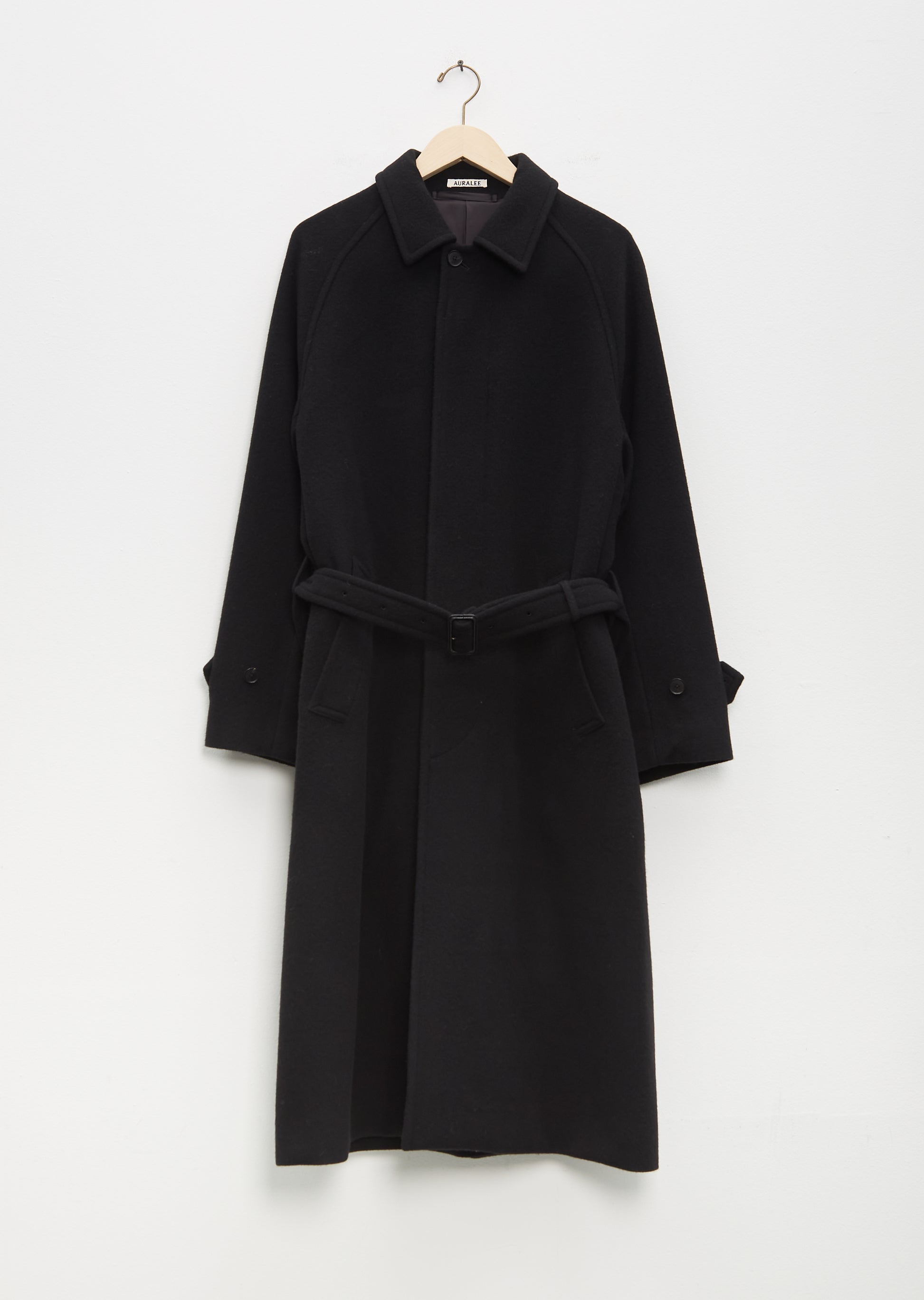 Cashmere Wool Mosser Soutien Collar Coat - 4 / Black