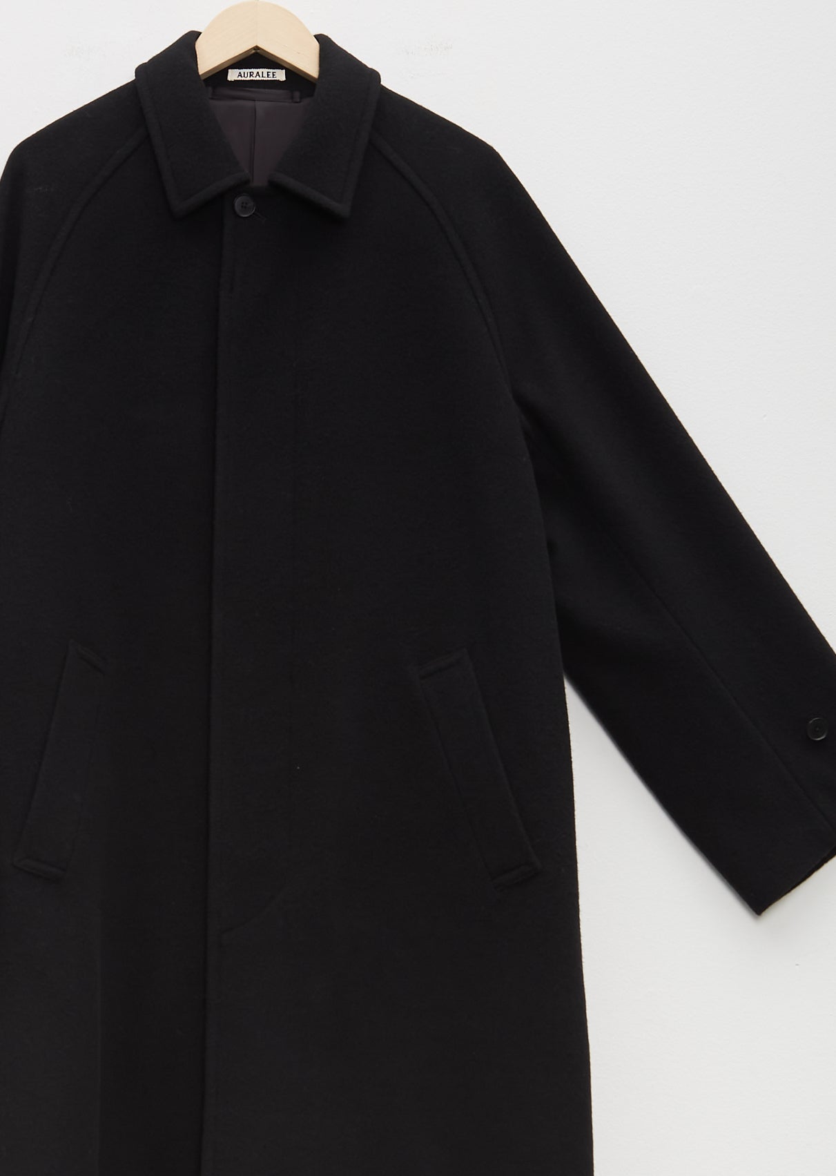 Cashmere Wool Mosser Soutien Collar Coat - 4 / Black