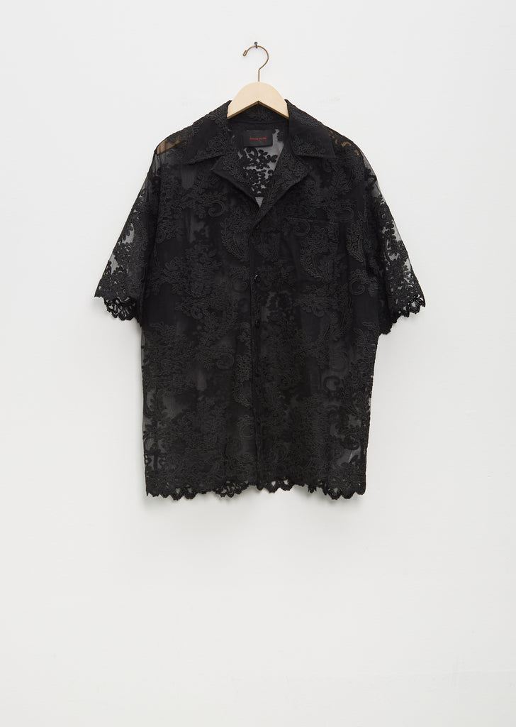 Relaxed Short Sleeve Shirt — Black