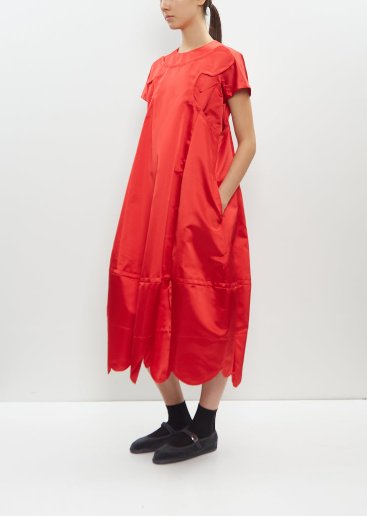 Layered Short Sleeve Dress – Red