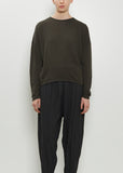 Matte Finish Cotton Wool Pullover — Khaki