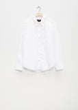 Classic Fit Shirt w/ Pearl Collar — White