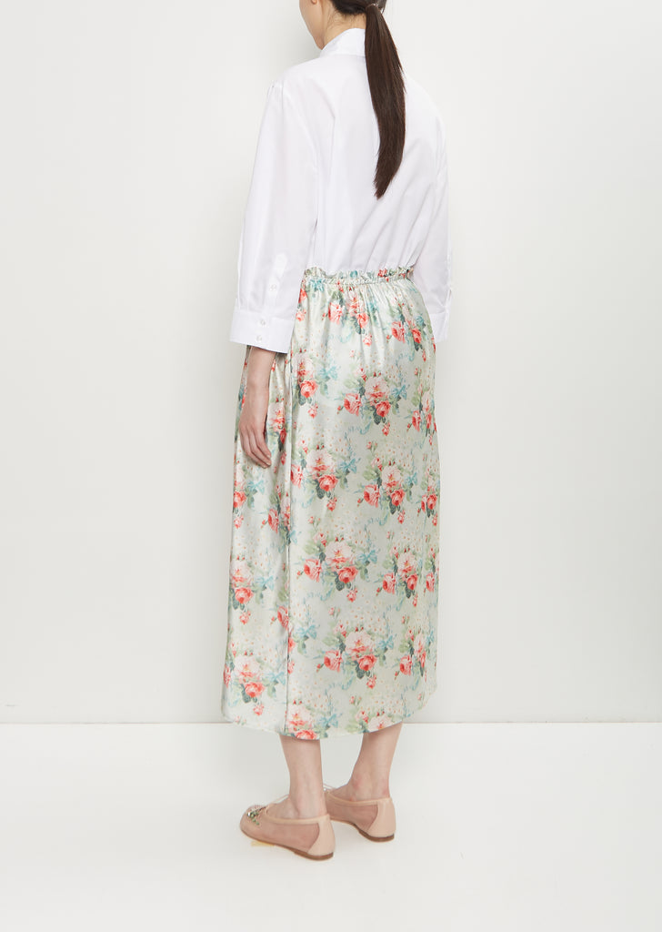 Satin Hip Detail Easy Skirt