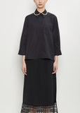 Cotton Embellished Cropped Shirt — Black