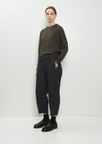 Matte Finish Cotton Wool Pullover — Khaki