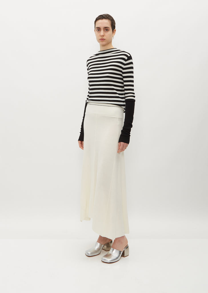 Merino Wool Midi Flare Skirt