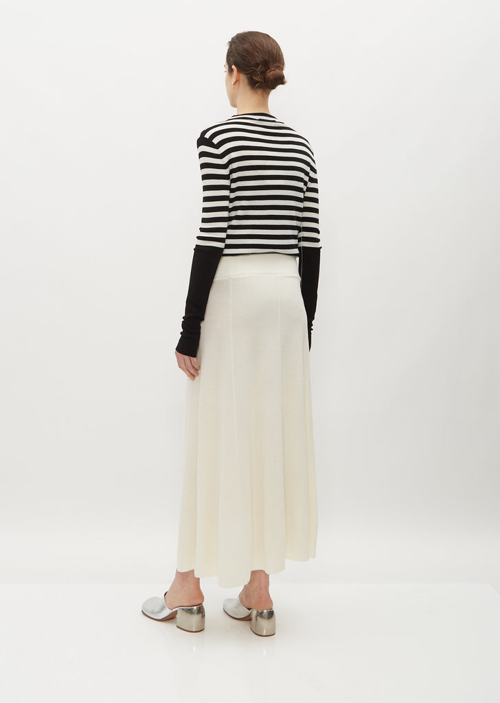 Merino Wool Midi Flare Skirt