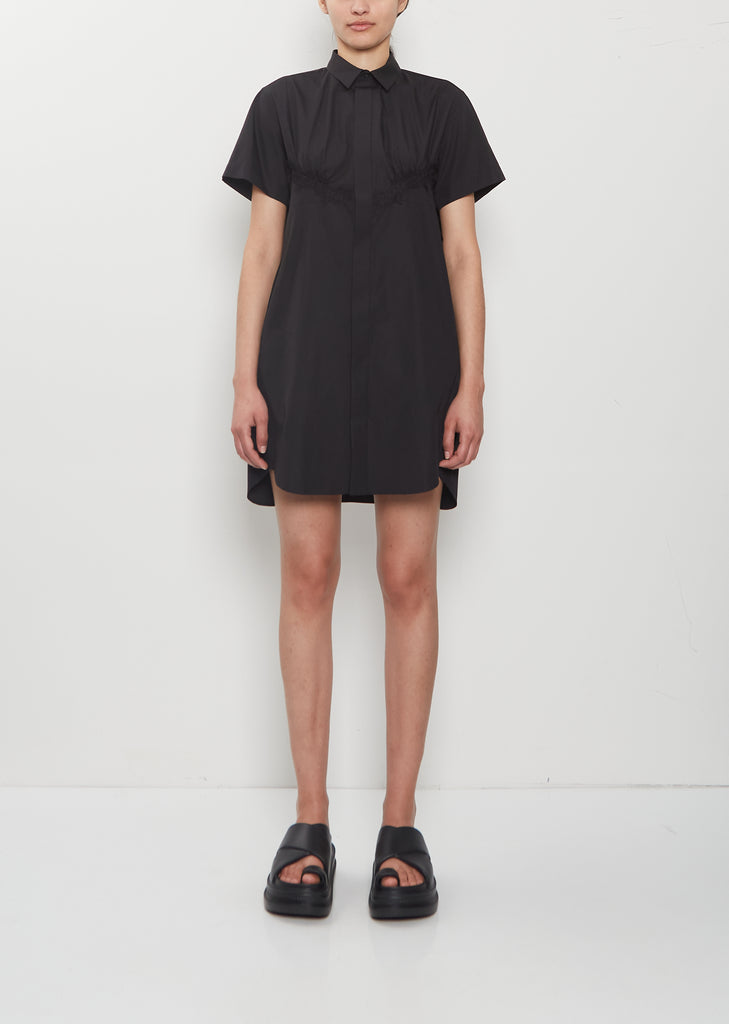 Lace Detail Poplin Dress