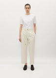 Pleat Front Organic Cotton Drawstring Trouser