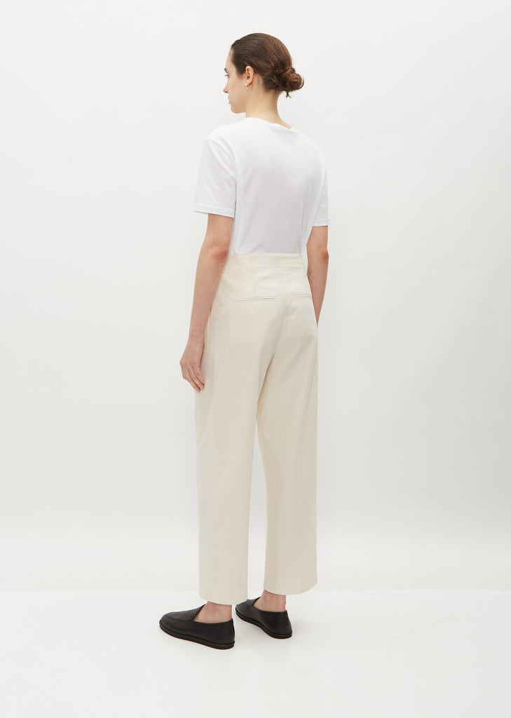 Pleat Front Organic Cotton Drawstring Trouser