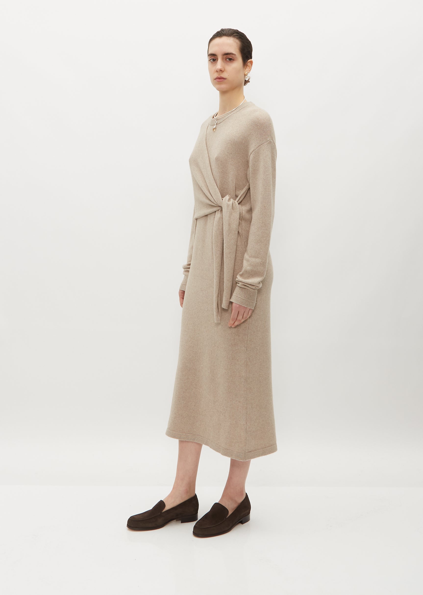 Organic Cotton & Recycled Cashmere Knot Dress La Garonne Organic Cotton & Recycled Cashmere Knot Dress La Garonne