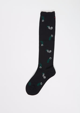Petal Feather Stretch Wool Tall Socks