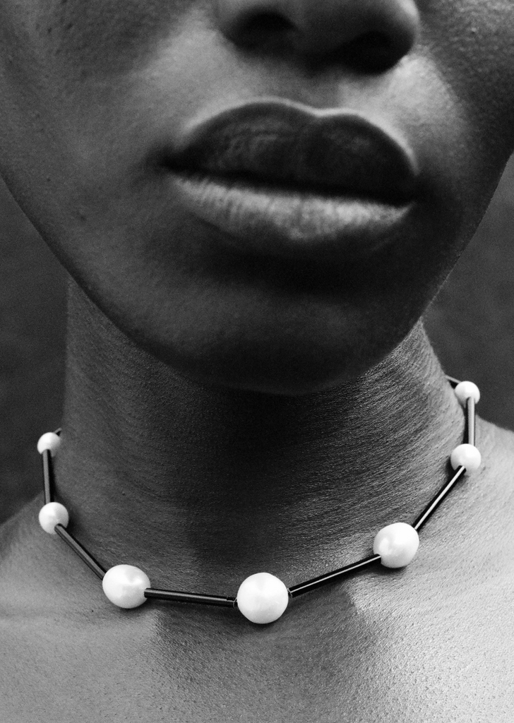 Osiris Pearl Silk Necklace, 14