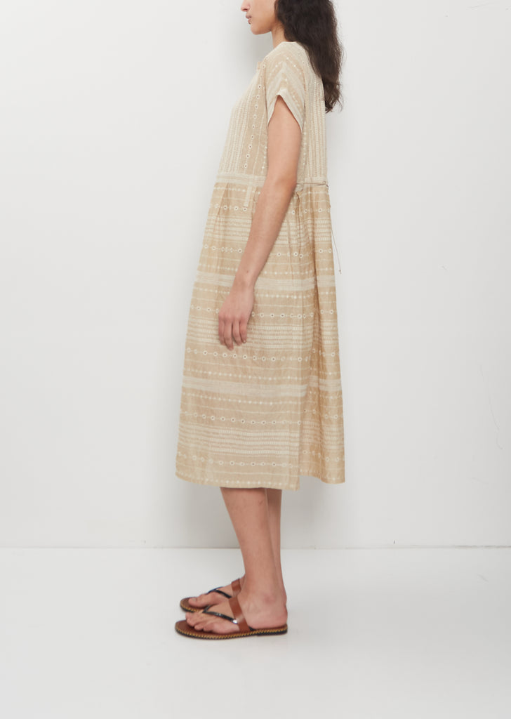 Embroidery Cotton Ramie Dress
