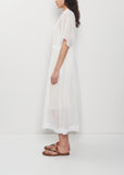 Embroidered Cotton Lawn Dress — White