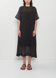 Embroidered Cotton Lawn Dress — Black