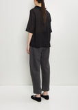 Linen Wool Ruffle Collar Top