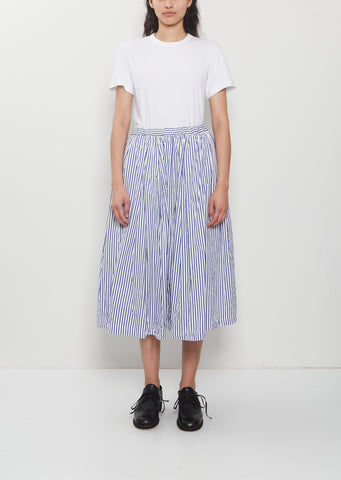 Midi Pleated Cotton Skirt