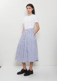 Midi Pleated Cotton Skirt