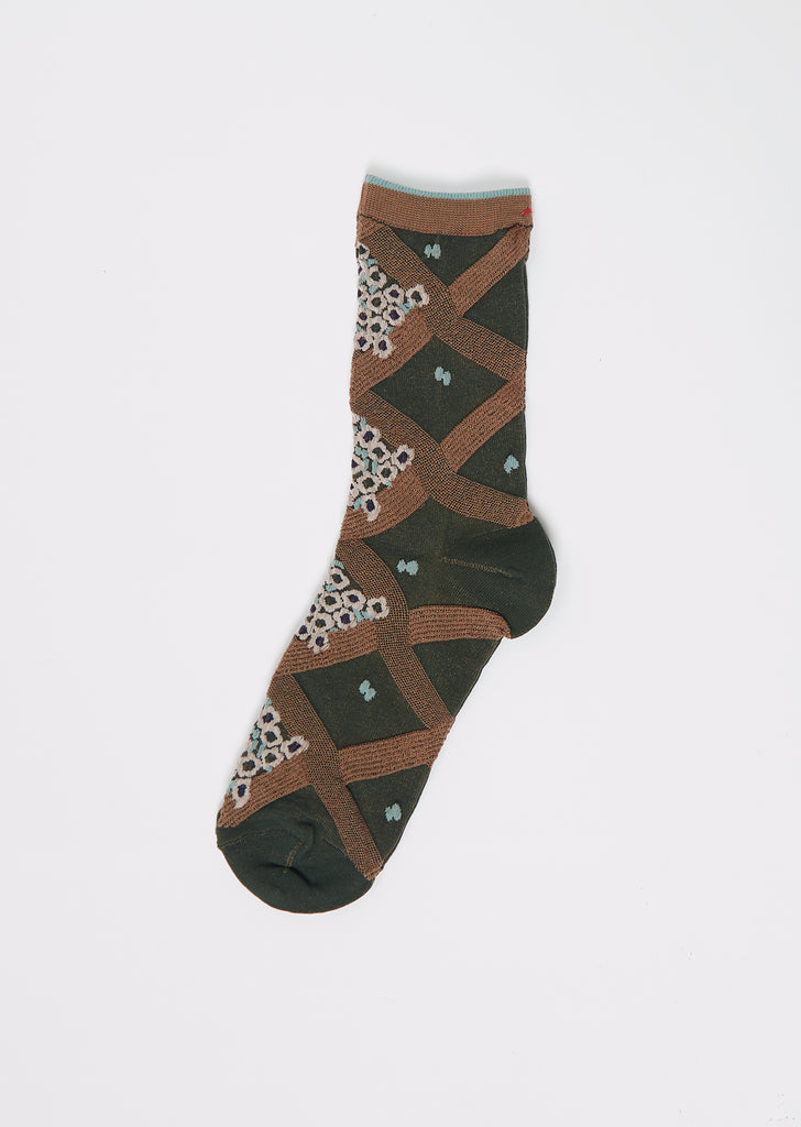 Cheerful Short Stretch Cotton Socks — Moss Green