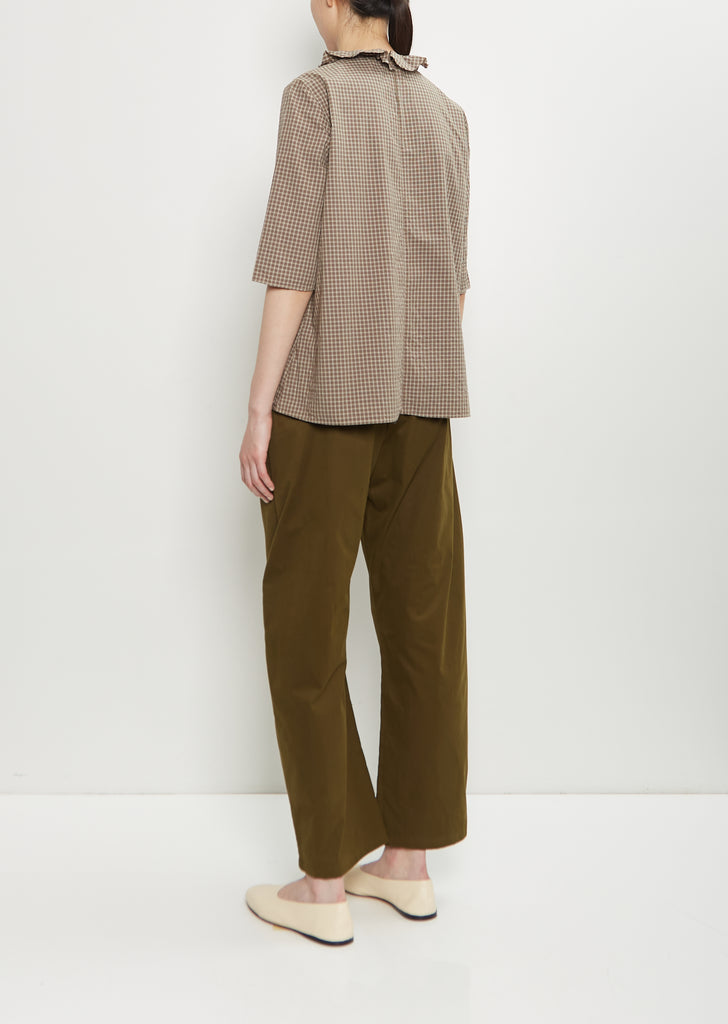 Cotton Ruffle Collar Top