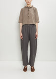 Linen Wool Wide Pull On Pant — Stone