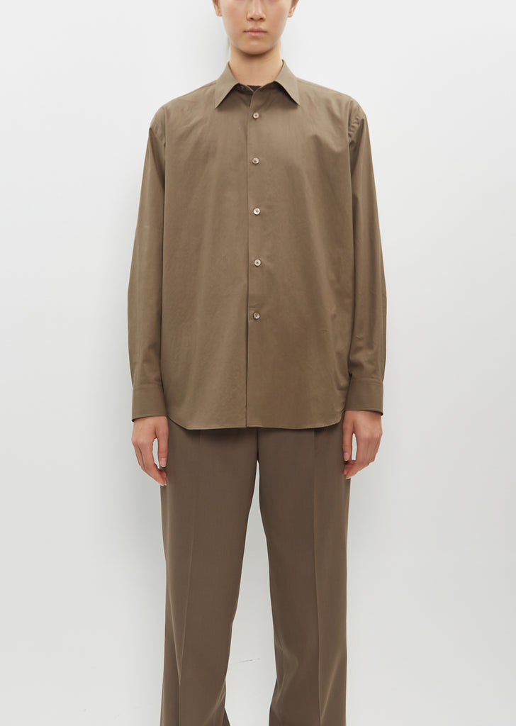 Washed Finx Twill Shirt — Brown