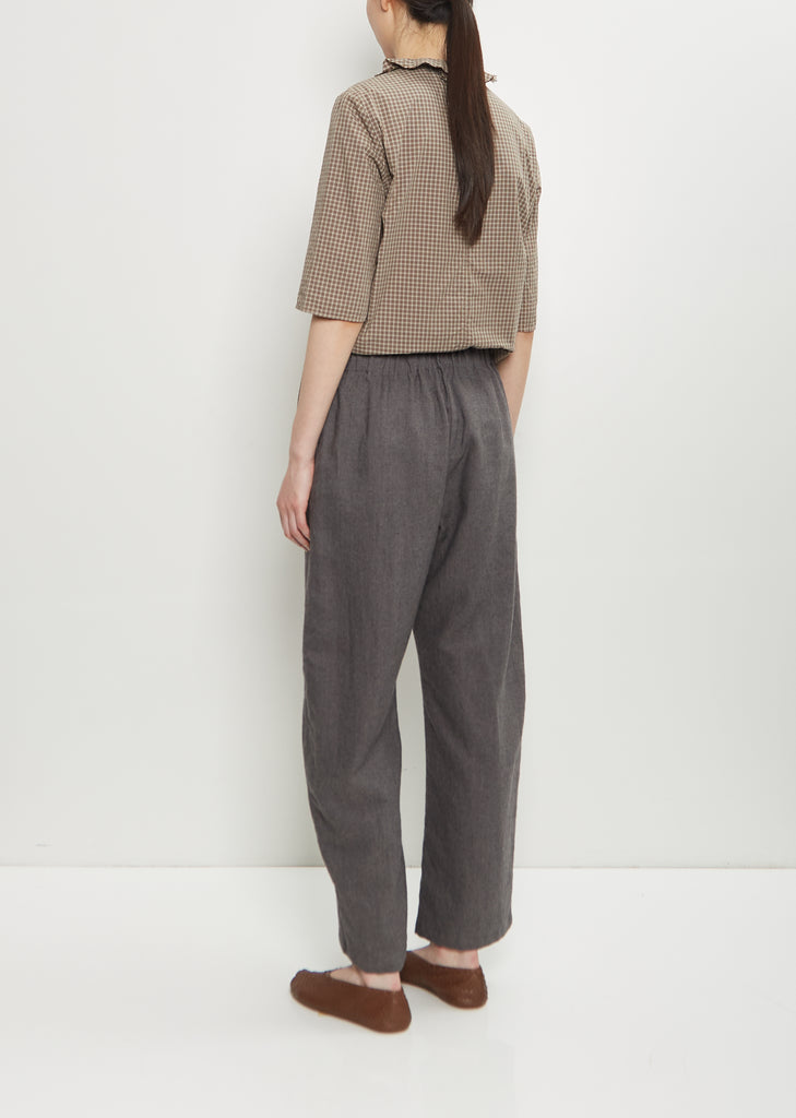 Linen Wool Wide Pull On Pant — Stone