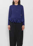 Satin Ruffle Wool Cardigan