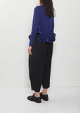 Satin Ruffle Wool Cardigan