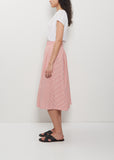 Cotton Gathered Skirt — Pomegranate Stripes