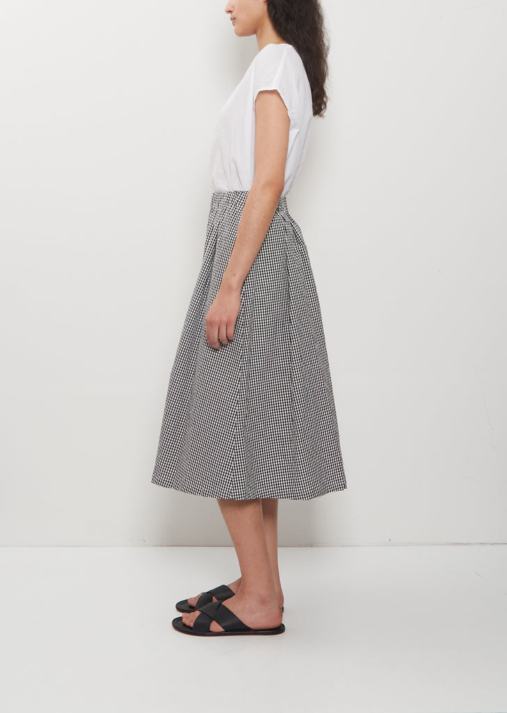 Cotton Gathered Skirt — Vichy Check