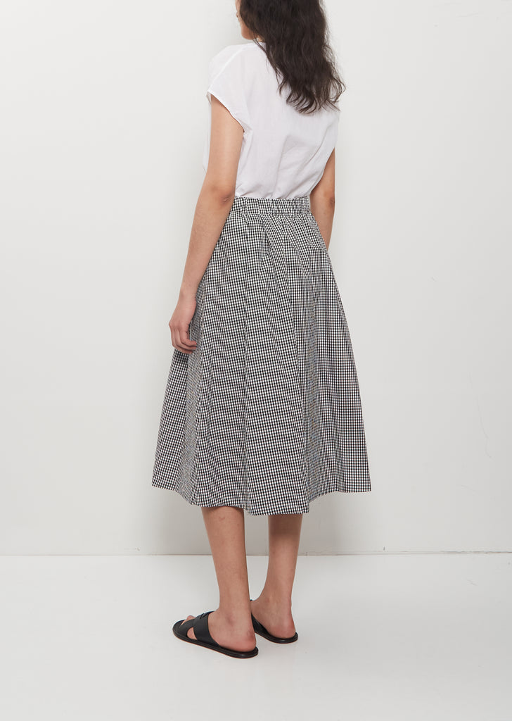 Cotton Gathered Skirt — Vichy Check