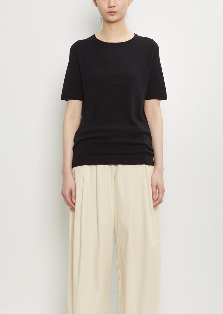 Silk Knit Tee — Black