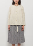 Technical Poplin Collarless Jacket — Cappucino