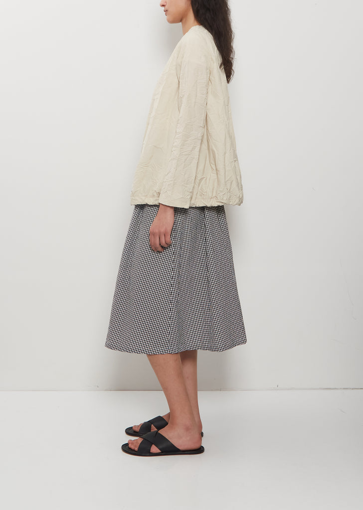 Technical Poplin Collarless Jacket — Cappucino