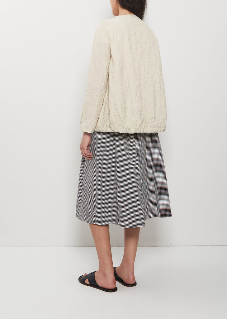 Technical Poplin Collarless Jacket — Cappucino
