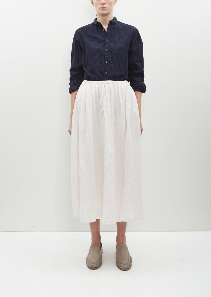 Tucked Long Skirt — Ivory