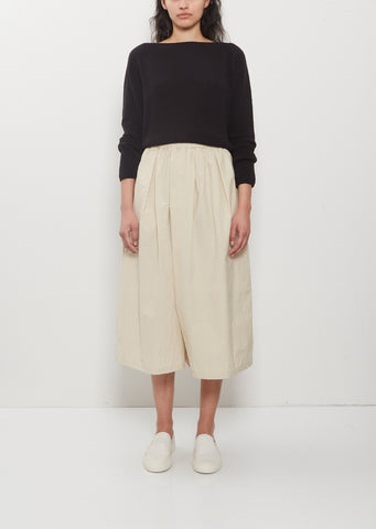 Technical Cotton Wide Trousers — Cappuccino