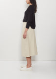 Technical Cotton Wide Trousers — Cappuccino